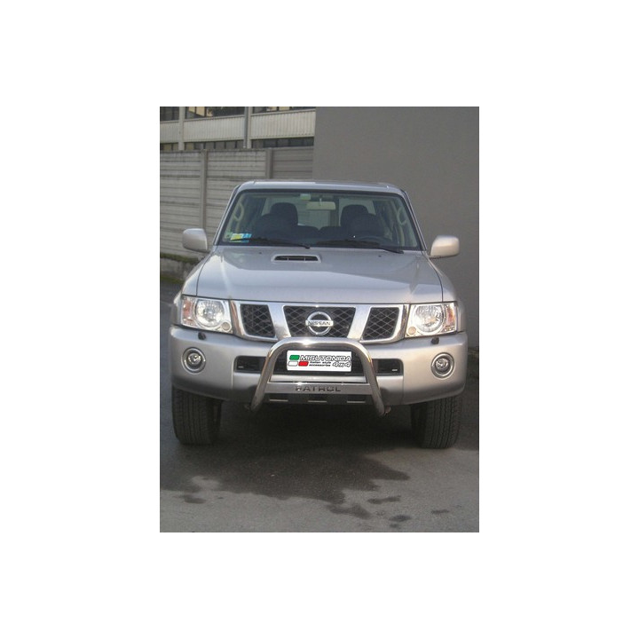 EC Homologated Bullbar, Misutonida 4x4 Medium Bar, Color Black, Nissan Patrol GR 2005 - Present - EDK.ro