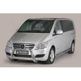 EC Homologated Bullbar, Misutonida 4x4 Medium Bar, Color Black, Mercedes-Benz Viano 2010 - 2014 - EDK.ro