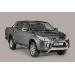 EC Homologated Bullbar, Misutonida 4x4 Medium Bar, Color Black, Mitsubishi L200 2015 - 2018 - EDK.ro