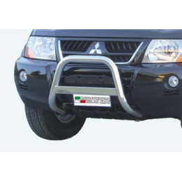 EC Homologated Bullbar, Misutonida 4x4 Medium Bar, Color Silver, Mitsubishi Pajero 2003 - 2006 - EDK.ro