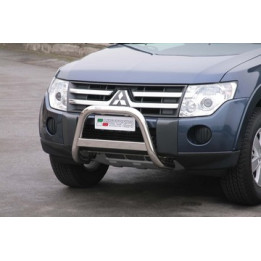EC Homologated Bullbar, Misutonida 4x4 Medium Bar, Color Silver, Mitsubishi Pajero 2007 - 2014 - EDK.ro