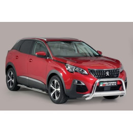EC Homologated Bullbar, Misutonida 4x4 Medium Bar, Color Silver, Peugeot 3008 - EDK.ro
