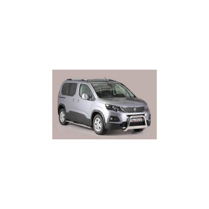 EC Homologated Bullbar, Misutonida 4x4 Medium Bar, Color Silver, Peugeot Rifter 2018 - Present - EDK.ro