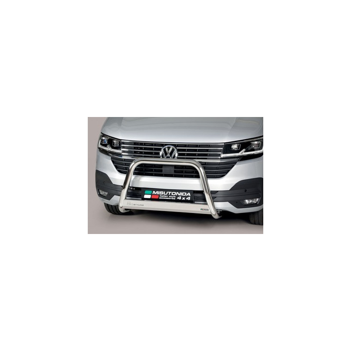 EC Homologated Bullbar, Misutonida 4x4 Medium Bar, Color Silver, Volkswagen Transporter T6.1 2019 - 2021 - EDK.ro