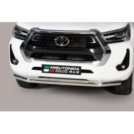 EC Homologated Bullbar, Misutonida 4x4 Slash Bar, Color Silver, Toyota Hilux 2021 - Present - EDK.ro