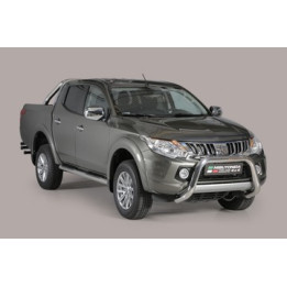 EC Homologated Bullbar, Misutonida 4x4 Super Bar, Color Silver, Mitsubishi L200 2015 - 2018 - EDK.ro