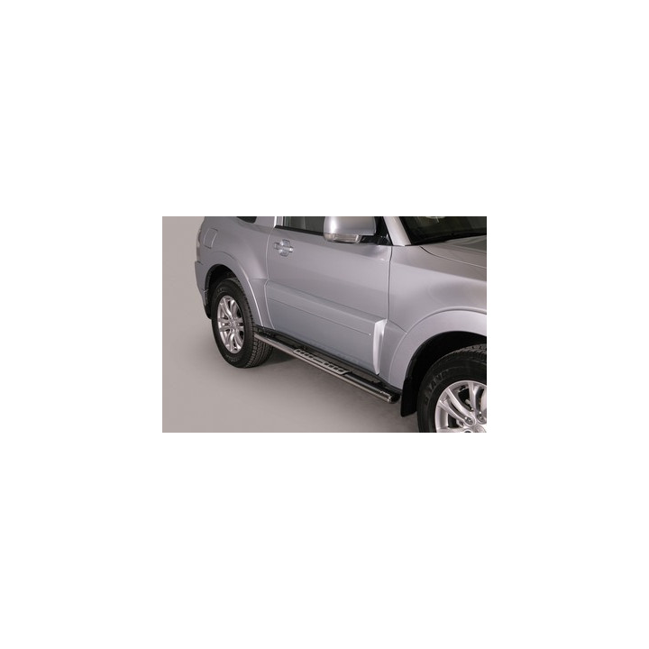 Praguri Laterale, Misutonida 4x4 Neoprene Step, Culoare Argintiu, Mitsubishi Pajero 2007 - 2014 - EDK.ro