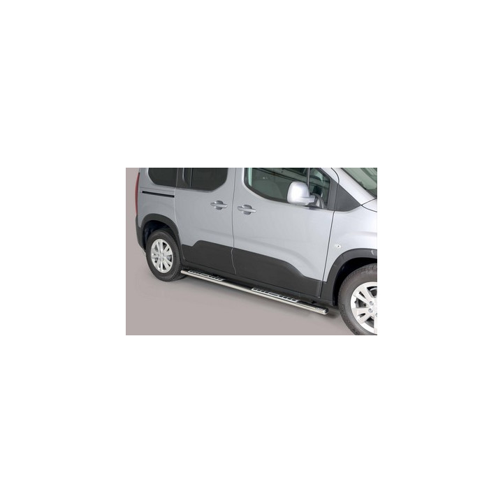 Side Steps, Misutonida 4x4 Neoprene Step, Color Silver, Peugeot Rifter 2018 - Present - EDK.ro