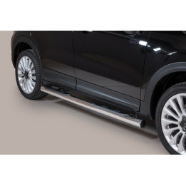 Praguri Laterale, Misutonida 4x4 Grand Pedana cu Treaptă din Cauciuc, Culoare Argintiu, Fiat 500 X - EDK.ro