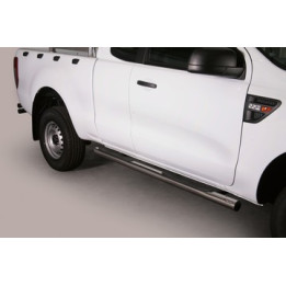 Side Steps, Misutonida 4x4 Grand Footboard with Rubber Step, Color Silver, Ford Ranger 2012 - Present - EDK.ro