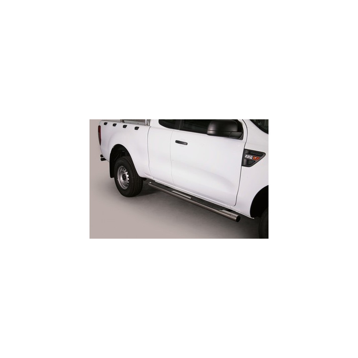 Praguri Laterale, Misutonida 4x4 Grand Footboard cu Treaptă din Cauciuc, Culoare Argintiu, Ford Ranger 2012 - Prezent - EDK.ro