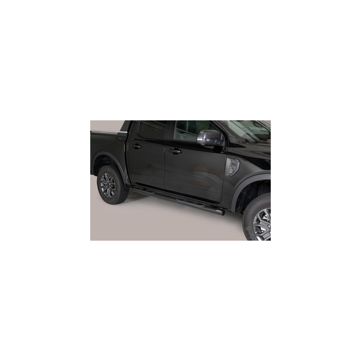 Side Steps, Misutonida 4x4 Grand Footboard with Rubber Step, Color Black, Ford Ranger 2012 - 2018 - EDK.ro