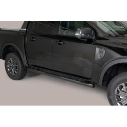 Praguri Laterale, Misutonida 4x4 Grand Footboard cu Treaptă din Cauciuc, Culoare Negru, Ford Ranger 2019 - 2022 - EDK.ro