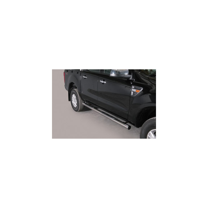 Side Steps, Misutonida 4x4 Grand Footboard with Rubber Step, Color Silver, Ford Ranger 2023 - Present - EDK.ro