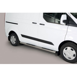 Side Steps, Misutonida 4x4 Grand Footboard with Rubber Step, Color Silver, Ford Transit Custom 2018 - 2023 - EDK.ro