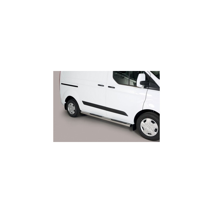 Praguri Laterale, Misutonida 4x4 Grand Footboard cu Treaptă din Cauciuc, Culoare Negru, Ford Transit Custom 2018 - 2023 - EDK.ro