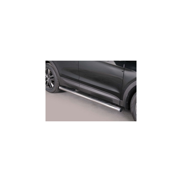 Side Steps, Misutonida 4x4 Grand Pedana with Rubber Step, Color Silver, Hyundai Santa Fe - EDK.ro