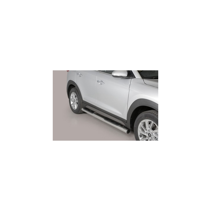 Side Steps, Misutonida 4x4 Grand Pedana with Rubber Step, Color Silver, Hyundai Tucson - EDK.ro