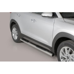 Praguri Laterale, Misutonida 4x4 Grand Pedana cu Treaptă din Cauciuc, Culoare Argintiu, Hyundai Tucson - EDK.ro
