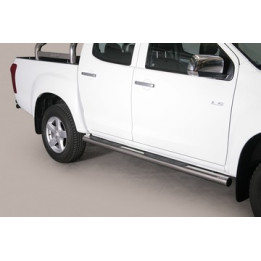 Side Steps, Misutonida 4x4 Grand Footboard with Rubber Step, Color Silver, Isuzu D-Max 2012 - 2019 - EDK.ro