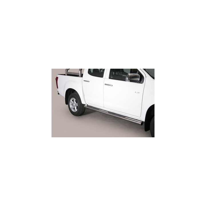 Praguri Laterale, Misutonida 4x4 Grand Footboard cu Treaptă din Cauciuc, Culoare Argintiu, Isuzu D-Max 2012 - 2019 - EDK.ro