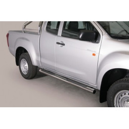 Side Steps, Misutonida 4x4 Grand Footboard with Rubber Step, Color Black, Isuzu D-Max 2012 - 2019 - EDK.ro