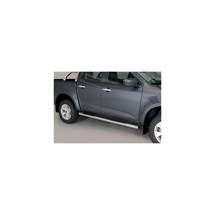 Side Steps, Misutonida 4x4 Grand Footboard with Rubber Step, Color Silver, Isuzu D-Max 2020 - 2023 - EDK.ro