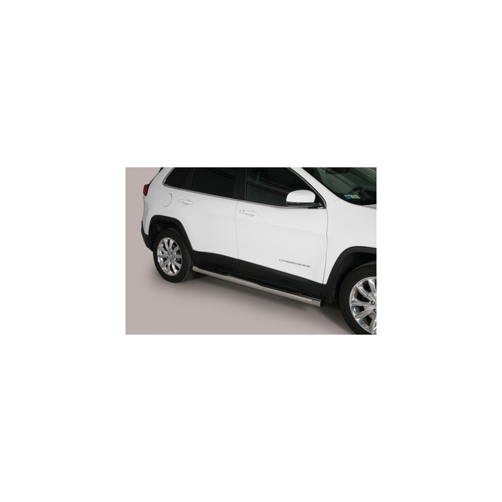 Praguri Laterale, Misutonida 4x4 Grand Pedana cu Treaptă din Cauciuc, Culoare Argintiu, Jeep Cherokee 2014 - Prezent - EDK.ro