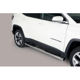 Side Steps, Misutonida 4x4 Grand Footboard with Rubber Step, Color Silver, Jeep Compass - EDK.ro