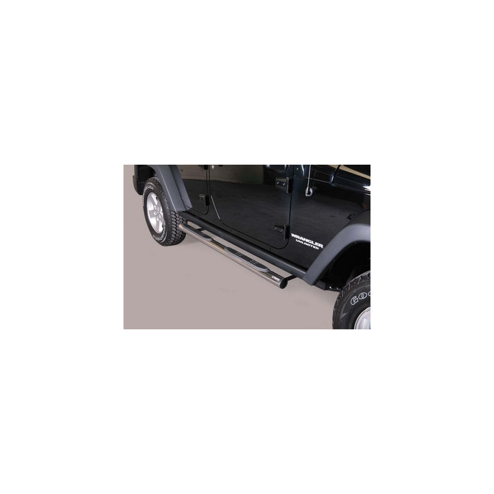 Side Steps, Misutonida 4x4 Grand Footboard with Rubber Step, Color Silver, Jeep Wrangler 2011 - Present - EDK.ro
