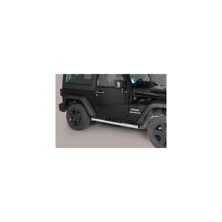 Praguri Laterale, Misutonida 4x4 Grand Footboard cu Treaptă din Cauciuc, Culoare Argintiu, Jeep Wrangler 2011 - Prezent - EDK.ro