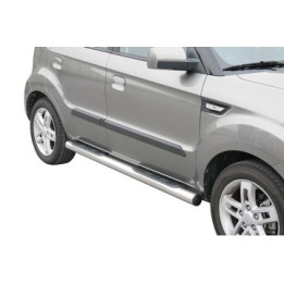 Praguri Laterale, Misutonida 4x4 Grand Footboard cu Treaptă din Cauciuc, Culoare Argintiu, Kia Soul 2009 - 2013 - EDK.ro