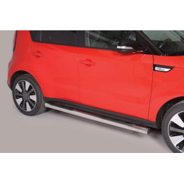Praguri Laterale, Misutonida 4x4 Grand Footboard cu Treaptă din Cauciuc, Culoare Argintiu, Kia Soul - EDK.ro
