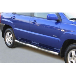 Praguri Laterale, Misutonida 4x4 Grand Footboard cu Treaptă din Cauciuc, Culoare Argintiu, Kia Sportage 2004 - 2008 - EDK.ro