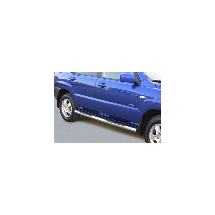 Side Steps, Misutonida 4x4 Grand Footboard with Rubber Step, Color Silver, Kia Sportage 2004 - 2008 - EDK.ro