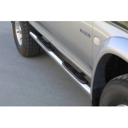 Praguri Laterale, Misutonida 4x4 Grand Footboard cu Treaptă din Cauciuc, Culoare Negru, Mitsubishi L200 1997 - 2001 - EDK.ro