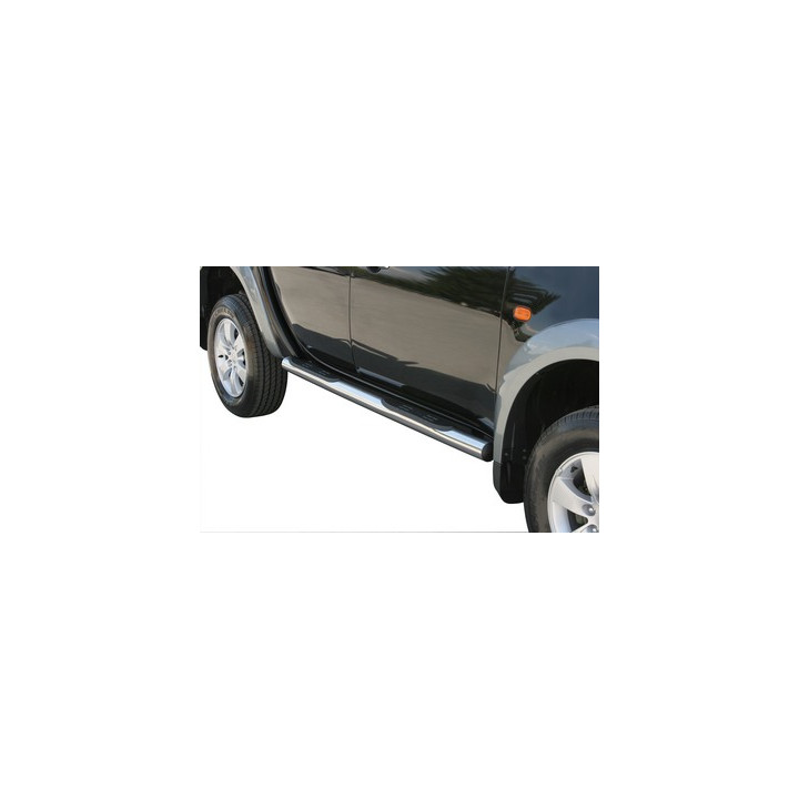 Side Steps, Misutonida 4x4 Grand Footboard with Rubber Step, Color Silver, Mitsubishi L200 2006 - 2009 - EDK.ro