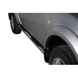 Praguri Laterale, Misutonida 4x4 Grand Footboard cu Treaptă din Cauciuc, Culoare Argintiu, Mitsubishi L200 2010 - 2015 - EDK.ro