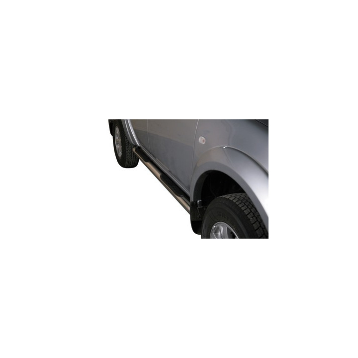 Praguri Laterale, Misutonida 4x4 Grand Footboard cu Treaptă din Cauciuc, Culoare Argintiu, Mitsubishi L200 2010 - 2015 - EDK.ro