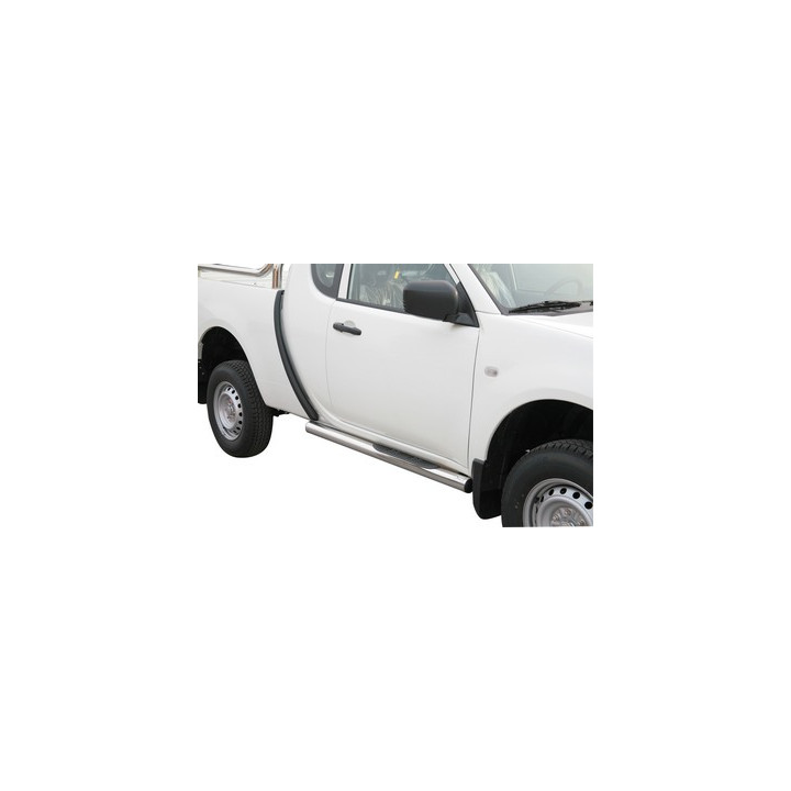 Side Steps, Misutonida 4x4 Grand Footboard with Rubber Step, Color Silver, Mitsubishi L200 2010 - 2015 - EDK.ro