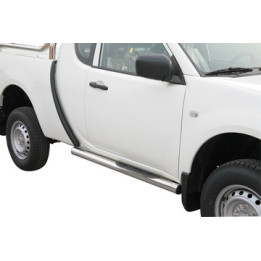 Praguri Laterale, Misutonida 4x4 Grand Footboard cu Treaptă din Cauciuc, Culoare Negru, Mitsubishi L200 2010 - 2015 - EDK.ro