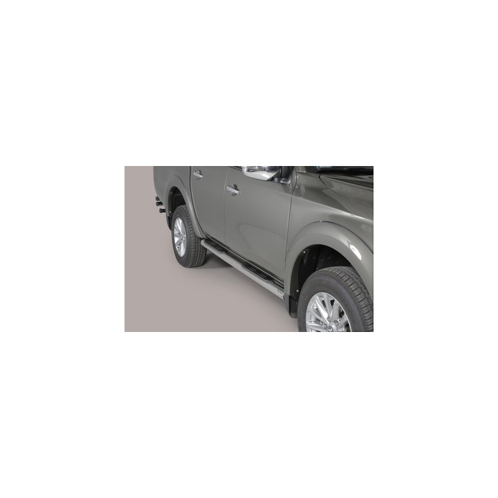 Side Steps, Misutonida 4x4 Grand Footboard with Rubber Step, Color Silver, Mitsubishi L200 2015 - 2018 - EDK.ro