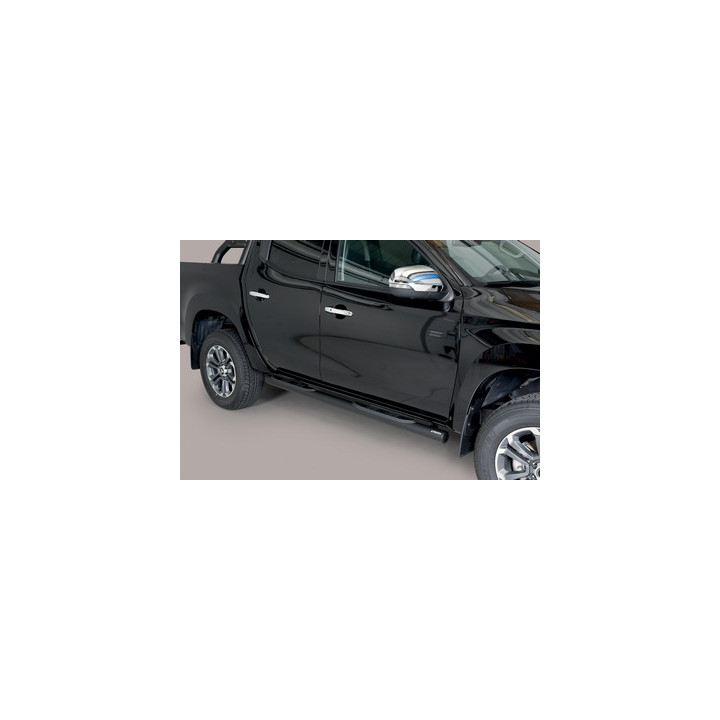 Praguri Laterale, Misutonida 4x4 Grand Footboard cu Treaptă din Cauciuc, Culoare Negru, Mitsubishi L200 2015 - 2018 - EDK.ro