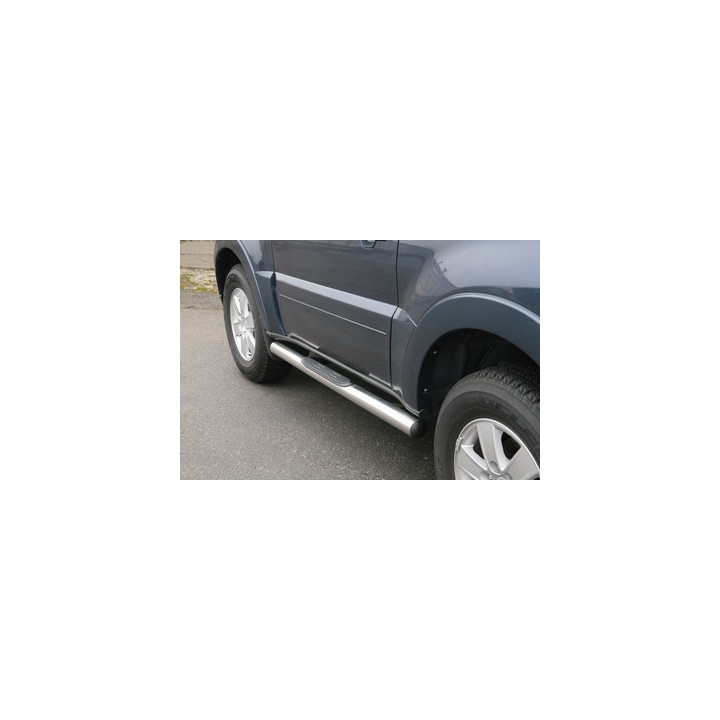 Praguri Laterale, Misutonida 4x4 Grand Footboard cu Treaptă din Cauciuc, Culoare Argintiu, Mitsubishi Pajero 2015 - Prezent - ED