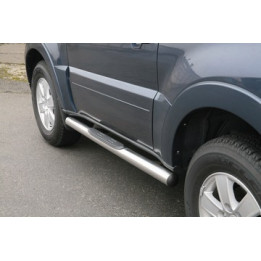 Side Steps, Misutonida 4x4 Grand Footboard with Rubber Step, Color Black, Mitsubishi Pajero 2015 - Present - EDK.ro