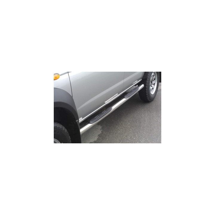 Side Steps, Misutonida 4x4 Grand Footboard with Rubber Step, Color Black, Nissan Navara 2002 - 2005 - EDK.ro