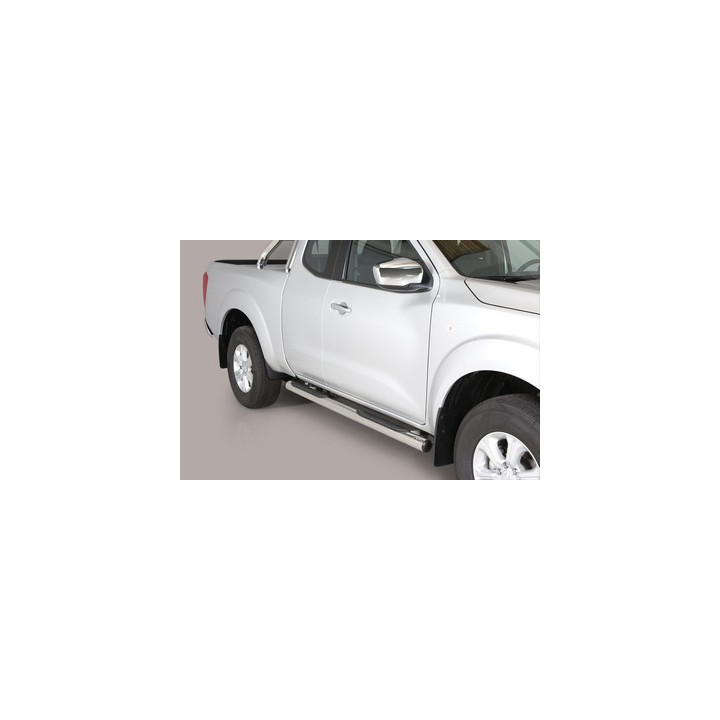 Praguri Laterale, Misutonida 4x4 Grand Pedana cu Treaptă din Cauciuc, Culoare Argintiu, Nissan Navara 2016 - Prezent - EDK.ro