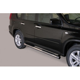 Praguri Laterale, Misutonida 4x4 Grand Footboard cu Treaptă din Cauciuc, Culoare Argintiu, Nissan X-Trail - EDK.ro