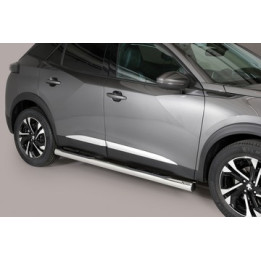 Side Steps, Misutonida 4x4 Grand Pedana with Rubber Step, Color Silver, Peugeot 2008 2008 - 2020 - EDK.ro