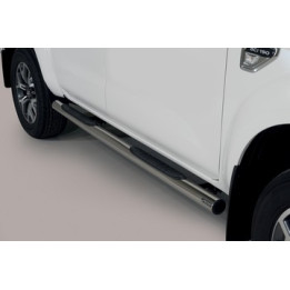 Side Steps, Misutonida 4x4 Grand Pedana with Rubber Step, Color Silver, Renault Alaskan - EDK.ro